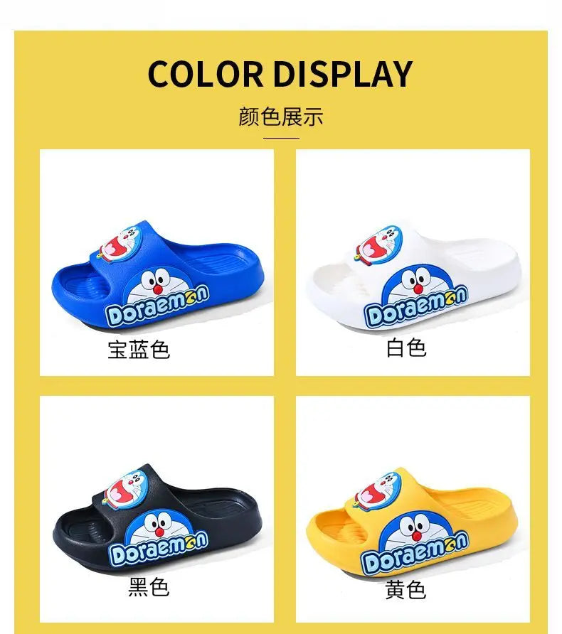 Kawaii sandals cartoon peripheral Doraemon anime cute blue fat soft-soled outer wear non-slip children's slippers gift wholesale