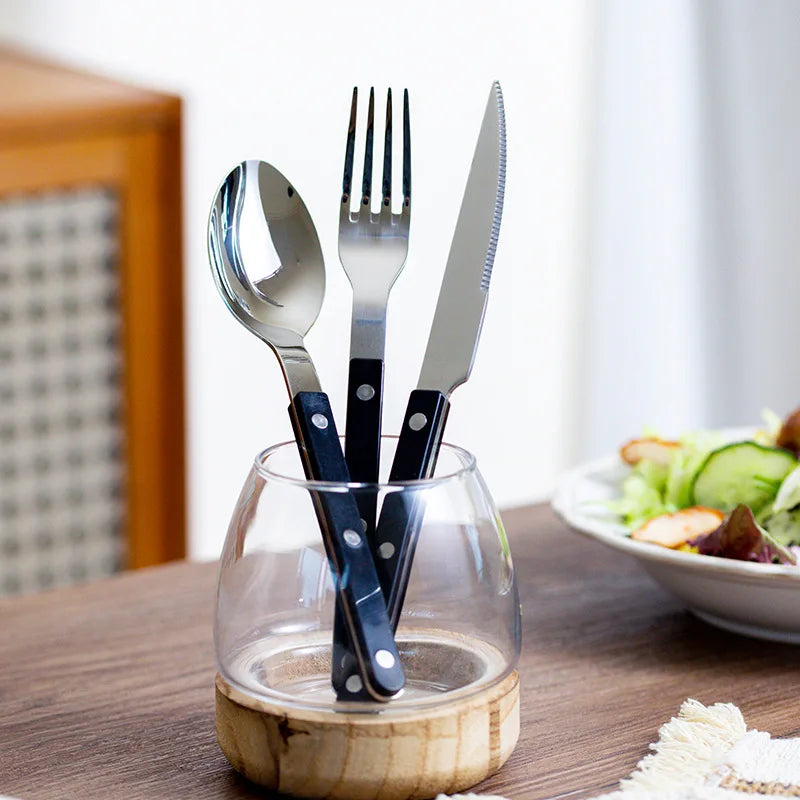 Fashion New Colorful Handle 304 Cutlery Set 18/10 Stainless Steel Creativity Gift Flatware Knife Fork Spoon Drop Ship