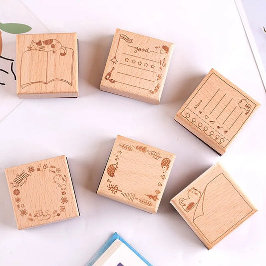 Cat Animals Wooden Rubber Stamps for Card Making Scrapbooking and Crafts