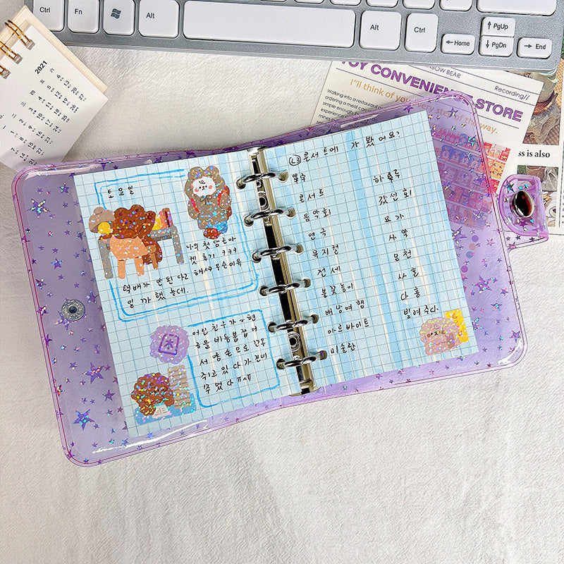 A7 Notebook 6-hole PVC Notebook Cover Loose-leaf Account Book Case Replacement Shell Journal Binder Mini Notebook Planner