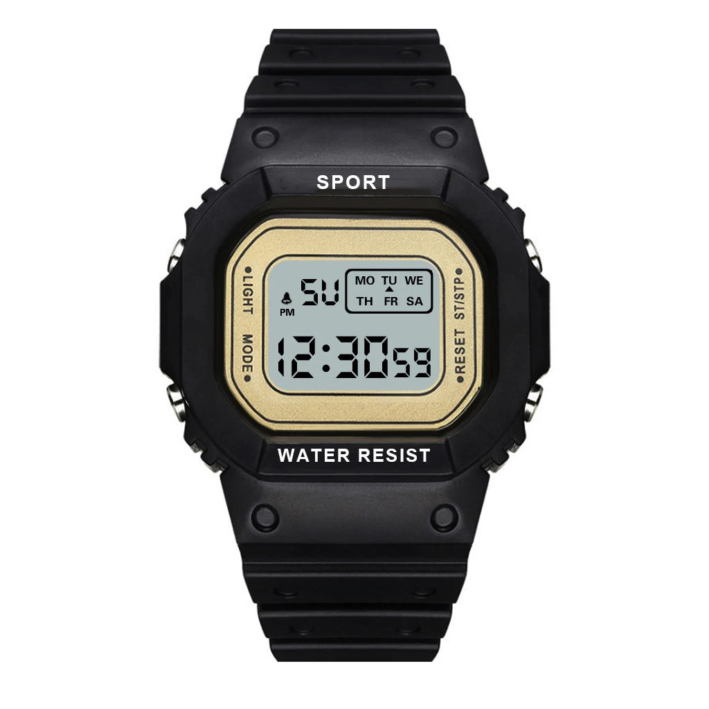 YIKAZE Sports Watch Boys Girls Student LED Electronic Watch Colorful Men Women Square Digital Watches Waterproof Rubber Clock