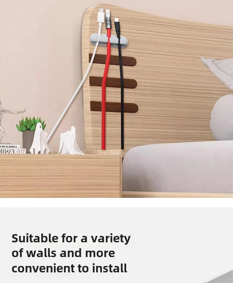 Silicone Data Cable Organizer Bedside Charging Cable Fixed Storage Artifact Holder Collection Desktop Organizer Buckle