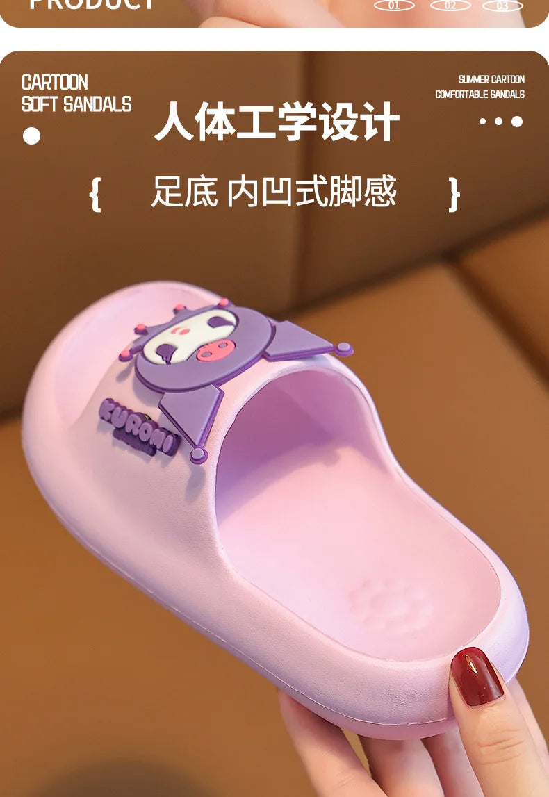 Sanrio Children's Slippers Baby Indoor Flip-Flops Boys and Girls Bathroom Non-slip Sense of Cloud Sandals