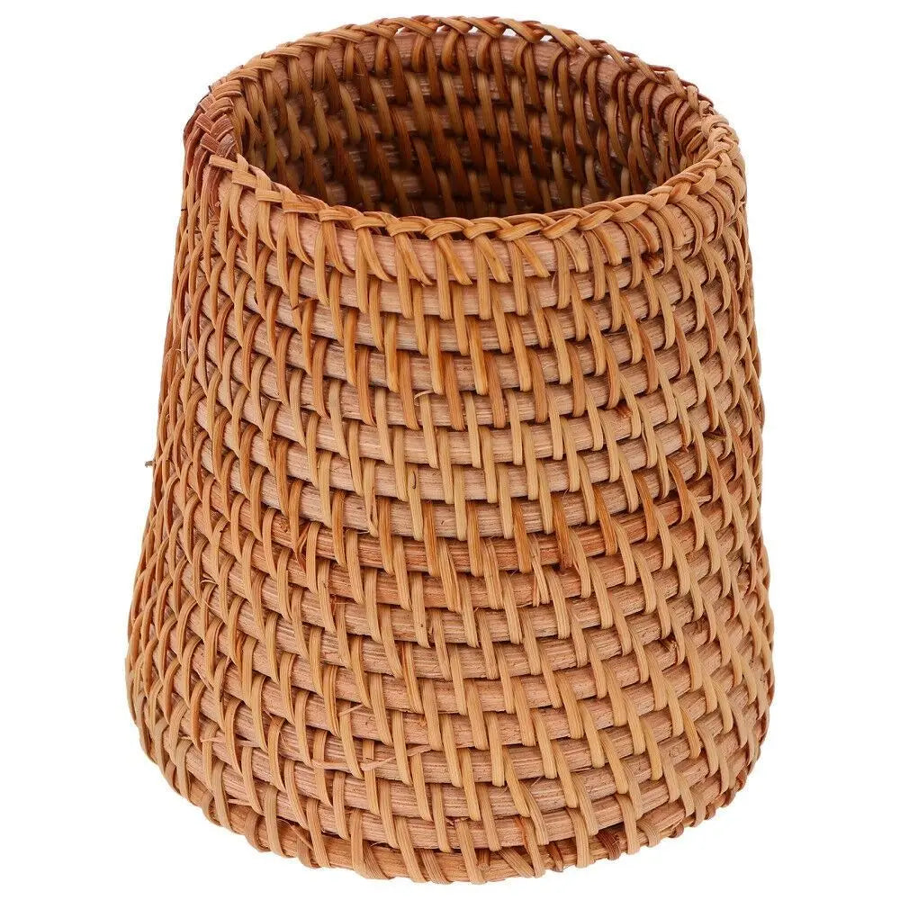 Handmade Rattan Pencil Holder Home Decoration Sundries Storage Basket Tableware Storage Household Pen Container Student Gifts