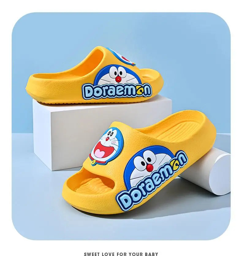 Kawaii sandals cartoon peripheral Doraemon anime cute blue fat soft-soled outer wear non-slip children's slippers gift wholesale