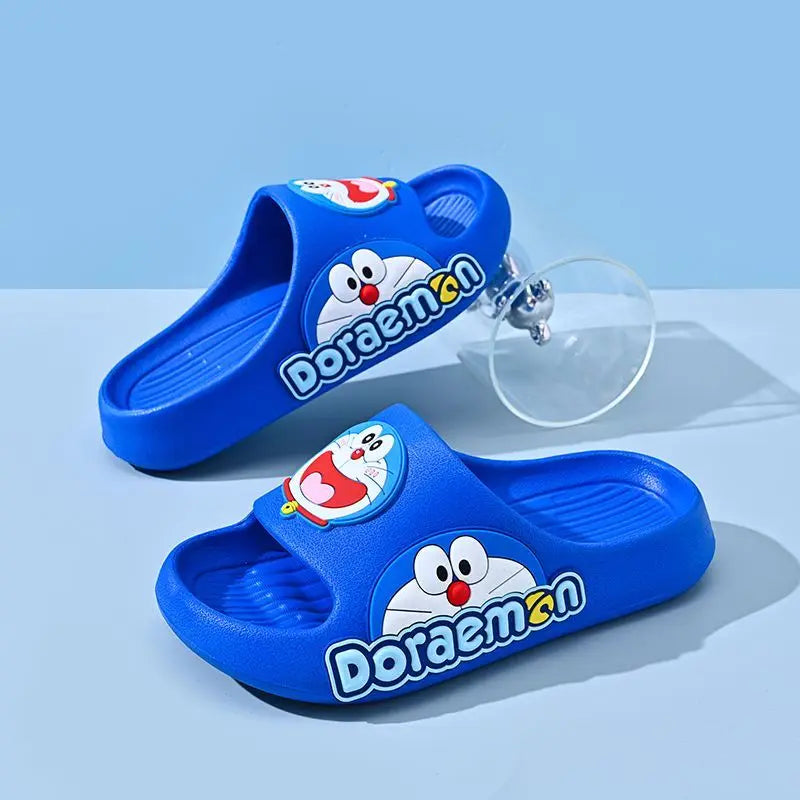 Kawaii sandals cartoon peripheral Doraemon anime cute blue fat soft-soled outer wear non-slip children's slippers gift wholesale