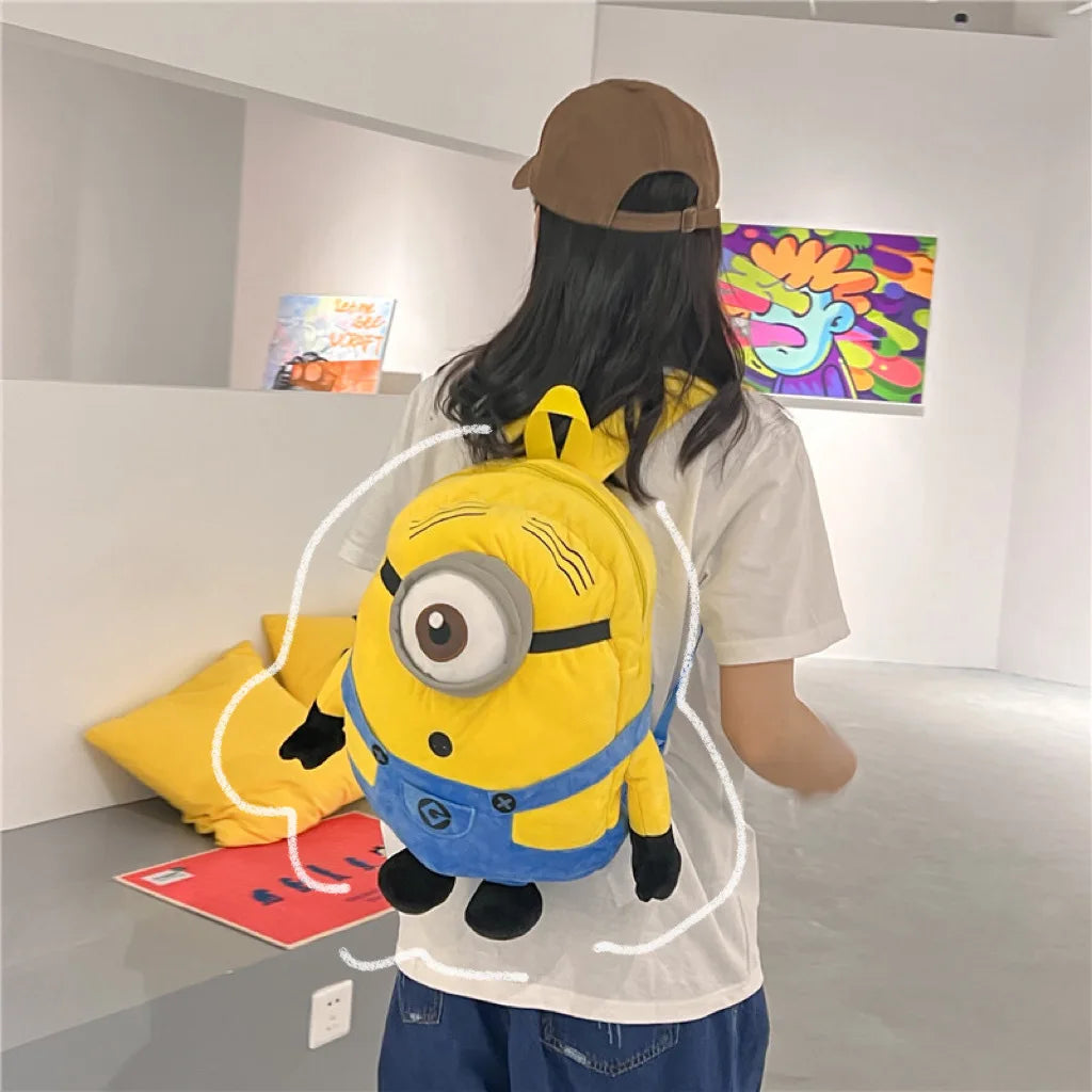 Despicable Me 4 New Cartoon Anime Plush Backpack Minions Doll Large Size School Bag Large Capacity Student Cartoon Backpack Gift