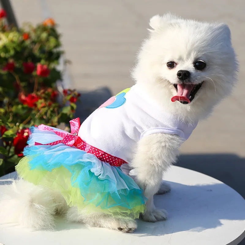 Summer Pet Princess Clothes Pet Dog Dress For Dogs Skirt Cotton Dog Wedding York chihuahua poodle For Dogs Skirts Cat Dresses