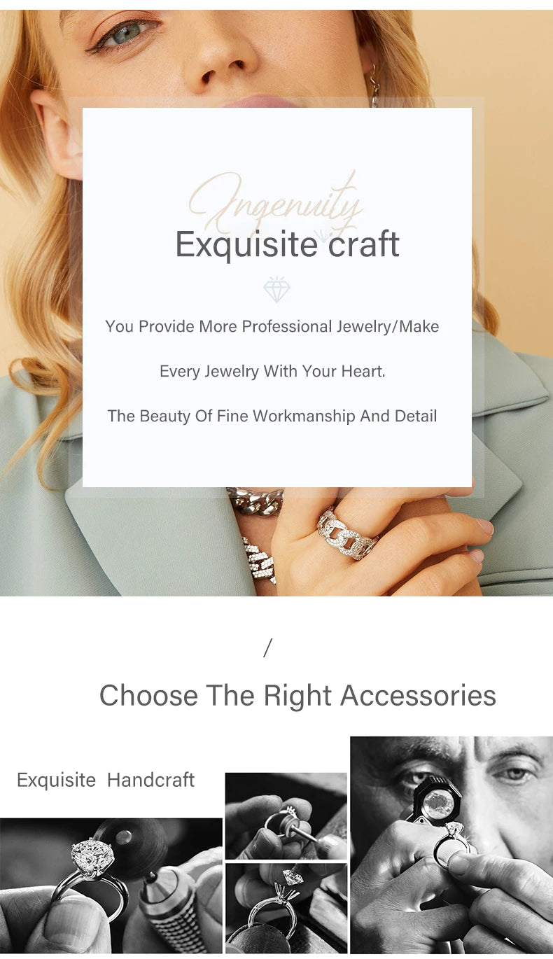 D Color 1CT Real Moissanite Necklaces for Women 100% 925 Sterling Silver Elegant Luxury Diamond Pendant Necklace Fine Jewelry