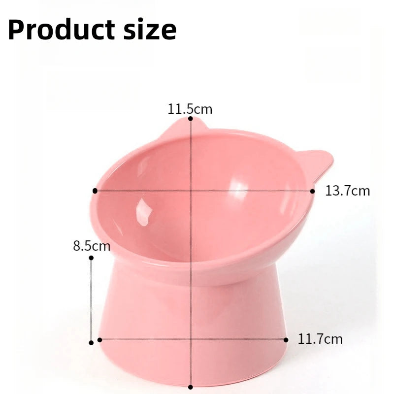 Pet Drinking Eating Bowl, Cat Basin With High Legged Cat Bowl, Cat And Dog Feeding, Tilted Neck Protection Anti-Dumping Pet Bowl