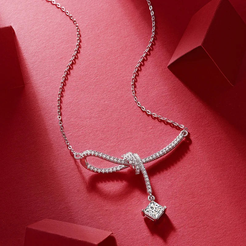 D Color 1CT Real Moissanite Necklaces for Women 100% 925 Sterling Silver Elegant Luxury Diamond Pendant Necklace Fine Jewelry