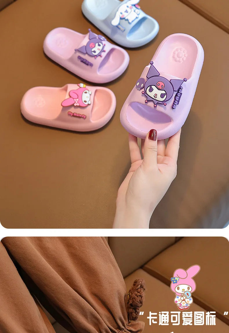 Sanrio Children's Slippers Baby Indoor Flip-Flops Boys and Girls Bathroom Non-slip Sense of Cloud Sandals