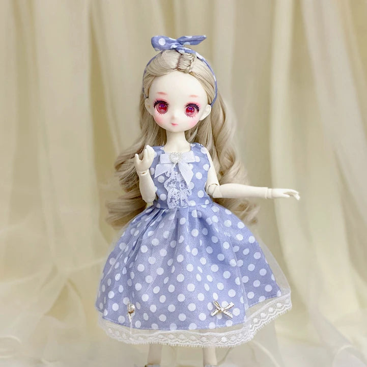 Fashion 1/6 Bjd Doll Clothes Accessories Princess Dress 30cm Doll Clothes Suit Loli Dress Up Skirt Girls Kids Doll Toy Gift