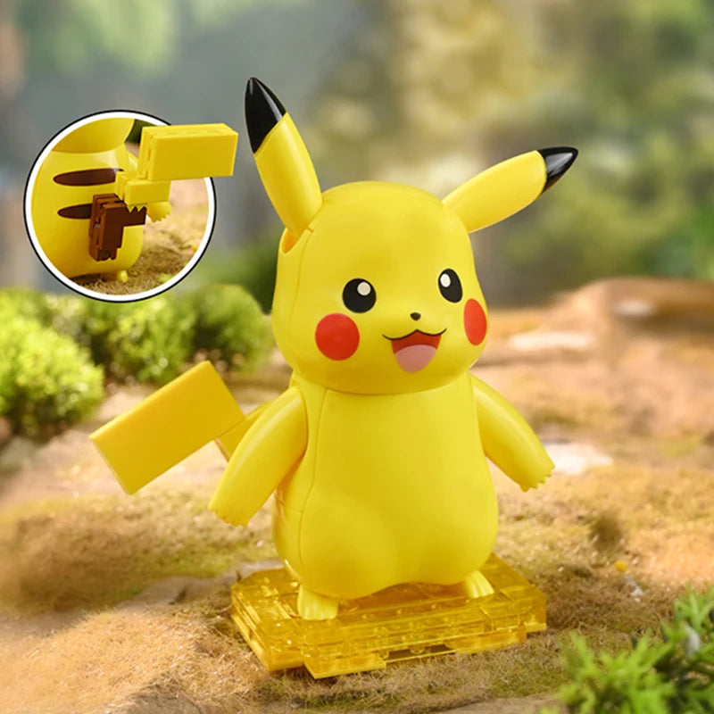 Original Pokemon Building Blocks Pikachu Gengar Snorlax Anime Cartoon Bricks Sets Movie Dolls Model Kids Toys For Children Gifts