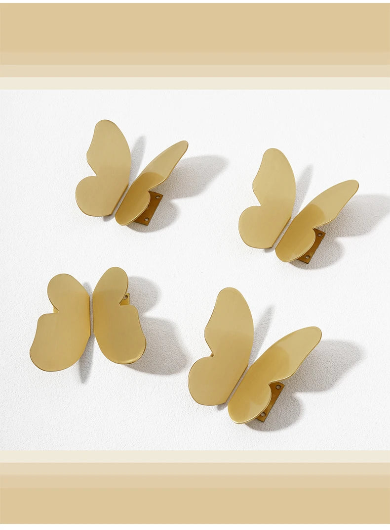 Brass Butterfly Furniture Handles Gold Ins Wind Insect Design Bedroom Wardrobe Children's Room Pulls Cabinet Drawer Dresser Knob