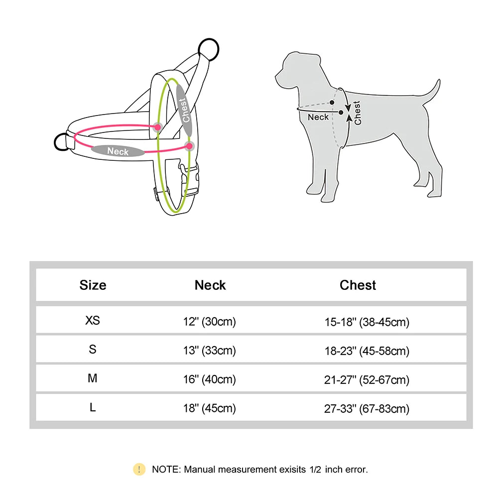 Warm Dog Harness Vest Winter Dog Harnesses Soft Padded Pet Training Harnesses Vests Adjustable For Small Large Dogs Bulldog Pug