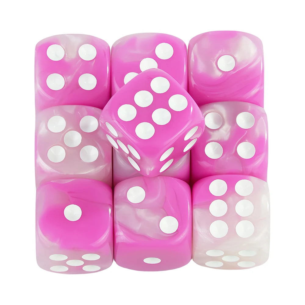 Premium Quality Pip D6 Dice Set for Table Board Gaming - 12mm Mixed Color, Pack of 10