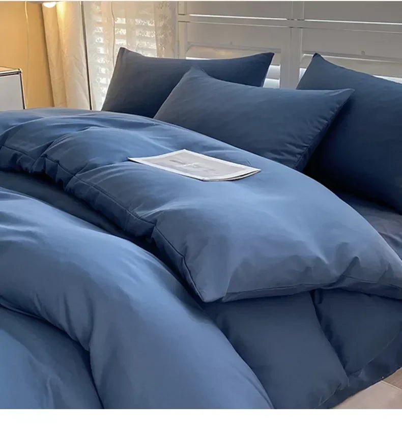 Solid Color Simple 3 Four-piece Set Student Dormitory Household Bed Sheet Kit