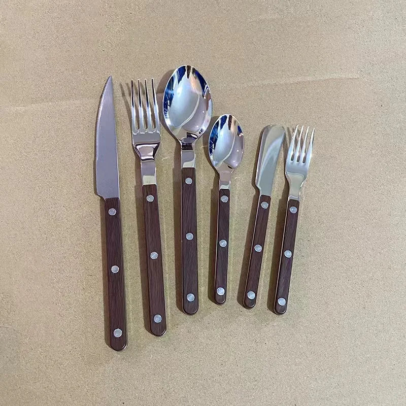 Fashion New Colorful Handle 304 Cutlery Set 18/10 Stainless Steel Creativity Gift Flatware Knife Fork Spoon Drop Ship