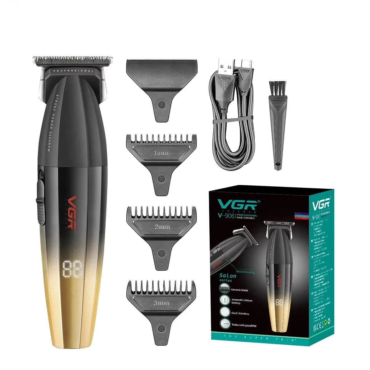 VGR Combo Kit Hair Trimmer Barber Professional Hair Cutting Machine Electric Hair Clipper Beard Haircut Trimer For Men V-640