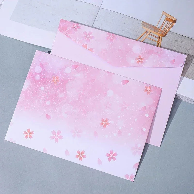 5pcs Large Envelopes for Letter Pads Kawaii Wedding Party Invitation Card Postcards Cover Tickets Photos Cash Envelope Gift Wrap