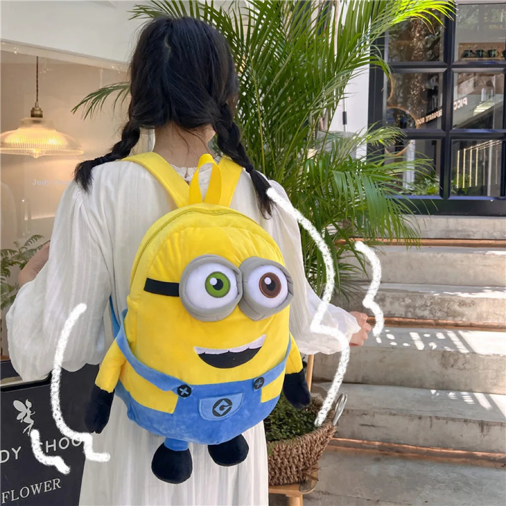 Despicable Me 4 New Cartoon Anime Plush Backpack Minions Doll Large Size School Bag Large Capacity Student Cartoon Backpack Gift