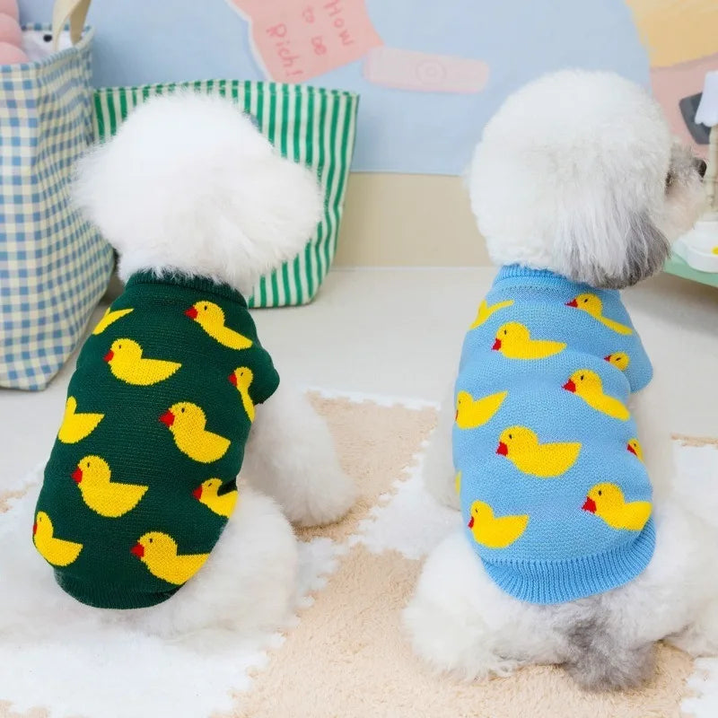 Fashion New Pet Dog Sweater for French Bulldog Korea Style Duck Pattern Cute Pet Dog Sweaters for Puppy Winter Puppy Clothes