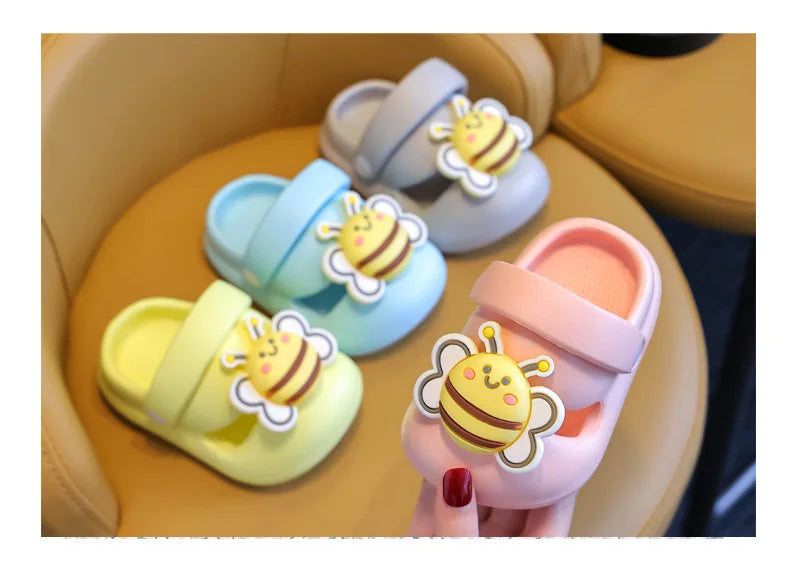 Children Garden Shoes Cute Bee EVA Cartoon Beach Sandals Babies Summer Slippers Soft Kids Indoor Outdoor Slippers Flip Shoes