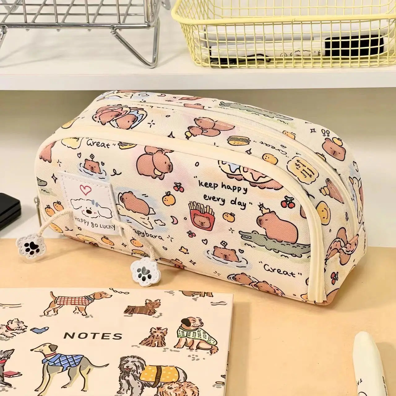 Kawaii Capybara Pencil Case Children's Pencil Case Pencil Box	 Girl School Kit School Supply Aesthetic Stationery Back To School