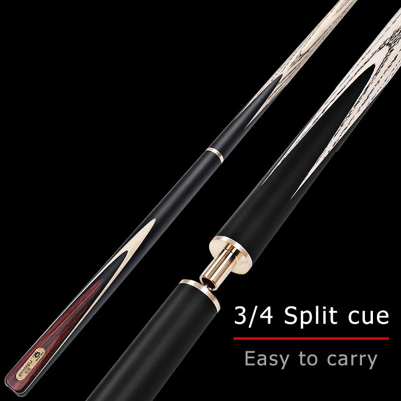 OMIN-Professional Snooker Stick with Original Bag, Ash Shaft 3/4 Split One Piece Cue Tip 9.5mm 10mm 11mm 145cm Extended section