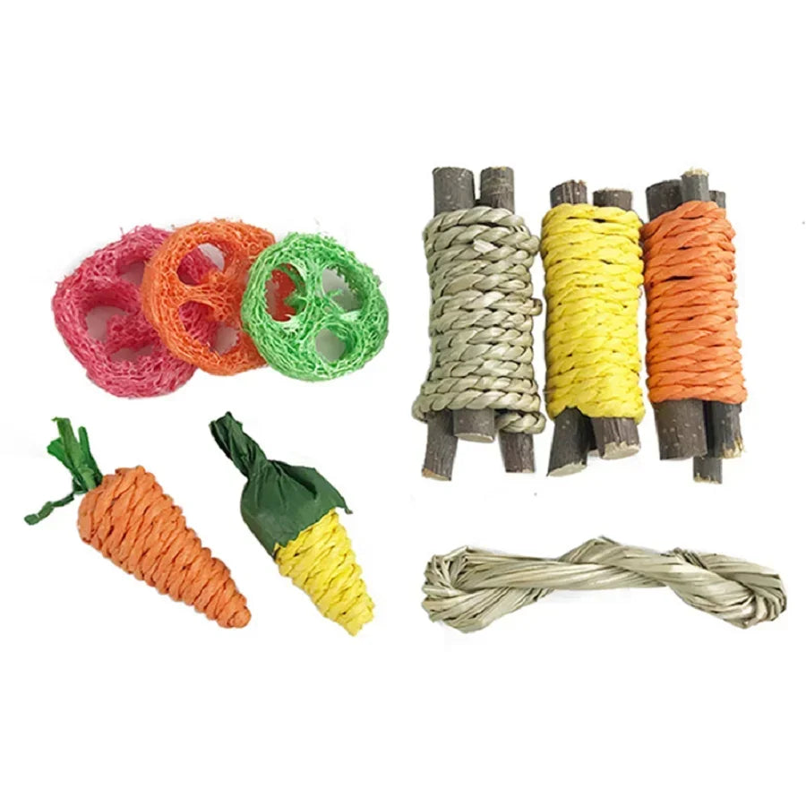 Pet Rabbit Guinea Pig Dragon Cat Fun Toy Hamster Rabbit Rabbit Tooth Grinding Set Pet Tooth Grinding Snacks