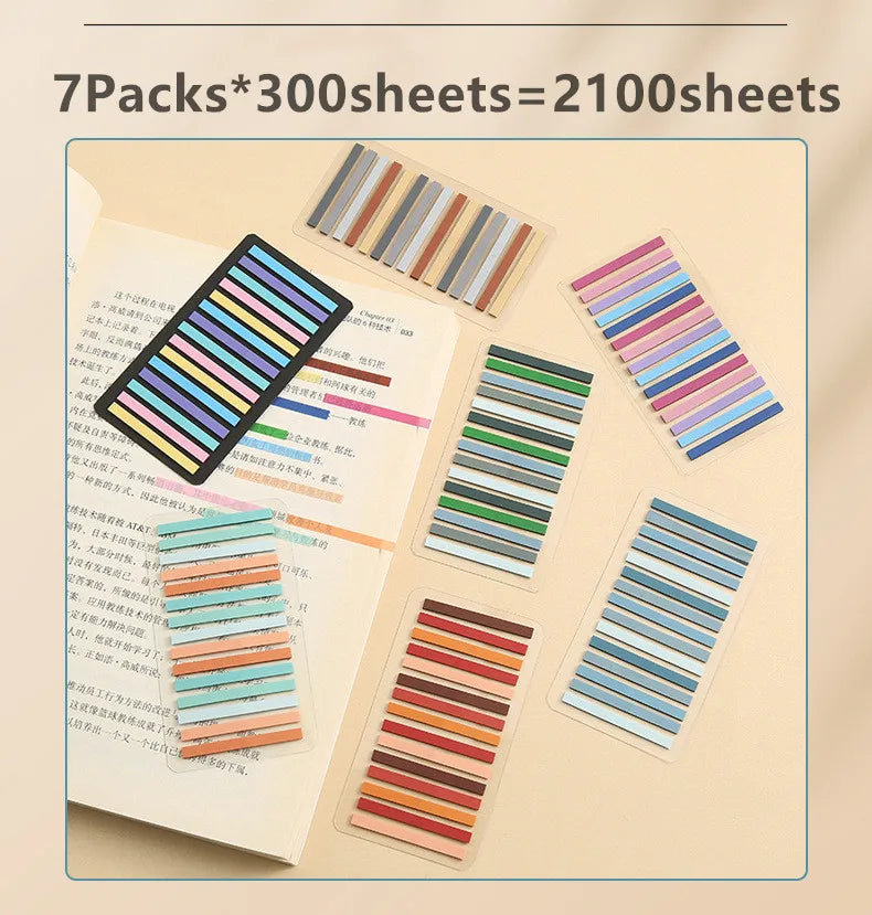 2100 Sheets Transparentes Sticky Notes Self-Adhesive Annotation Read Books Bookmarks Tabs Notepad Aesthetic Stationery