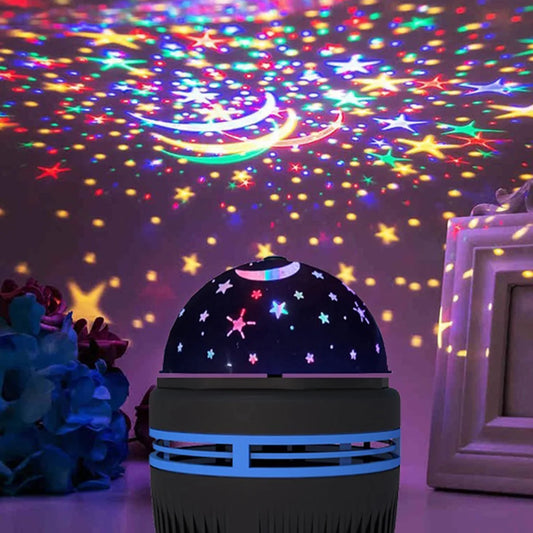 RGB Colorful Star Projector Light Rotating Magic Ball Moon Galaxy Projector Lights Bedroom Decoration for Kids LED Night Lights