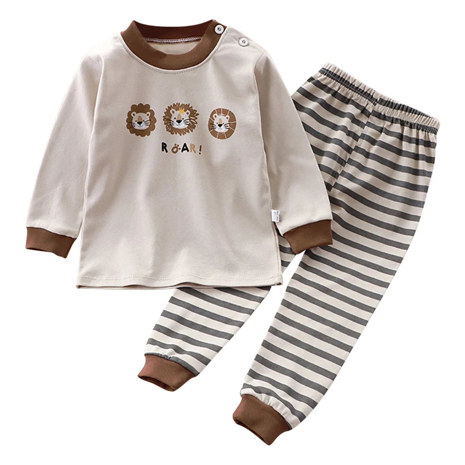 Cartoon Unicorn Animal Sleepwear Children Pajamas Sets Unisex Kids Autumn Clothing Durable Soft Warm Comfort for Every Day Use