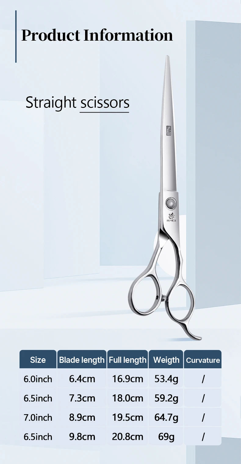 Fenice  Professional Home Pets Grooming Set 6//6.5/7/7.5 Inch Bearing Screw Straight Curved Thinning Chunker Shears for Dogs/Cat