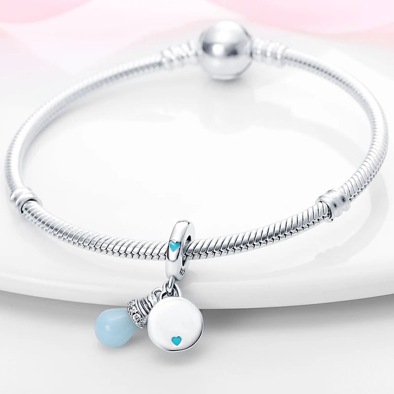 925 Sterling Silver Exquisite Luminous Firefly Bulb Star Chameleon Charms Pendants Fit Pandach 925 Original Bracelet DIY Jewelry