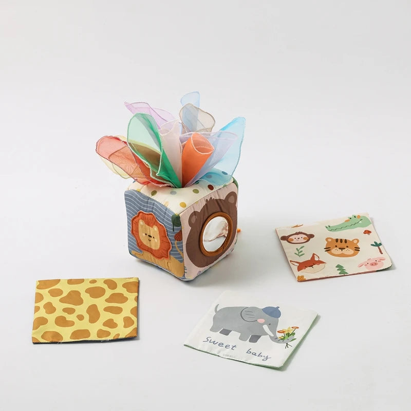 Montessori Toys Magic Cotton Animal Tissue Box Kids Finger Exercise Busy Board Toys Baby Educational Activity Sensory Game Gifts