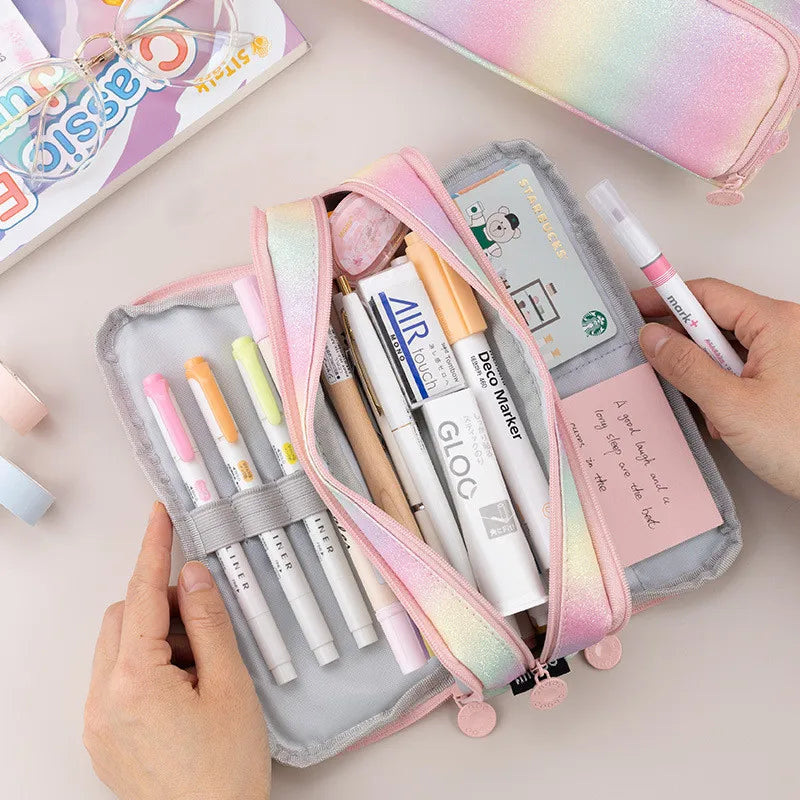 Large Capacity Pencil Case Kawaii Cute Pencil Cases Student Pen Case Big School Supplies Stationery Pencil Bags Box Pencil Pouch