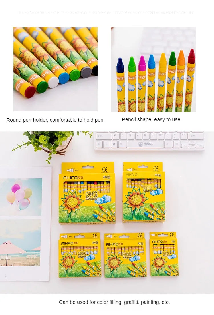 New Rabbit Pig 8 Colors/12 Colors Non-Toxic Crayon Oil Painting Stick Kids Student Pastel Pencils for Drawing Colored Pencils