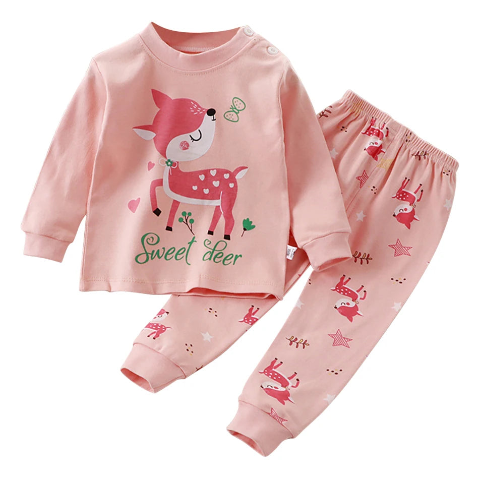 Cartoon Unicorn Animal Sleepwear Children Pajamas Sets Unisex Kids Autumn Clothing Durable Soft Warm Comfort for Every Day Use