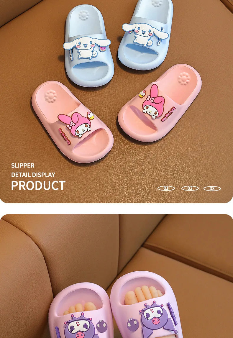 Sanrio Children's Slippers Baby Indoor Flip-Flops Boys and Girls Bathroom Non-slip Sense of Cloud Sandals