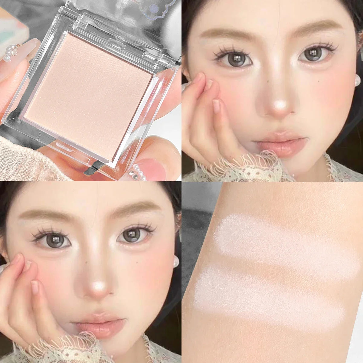 Monochrome Matte High-gloss Eyeshadow Powder Delicate and Long-lasting Color Development Natural Brightening and Grooming Makeup