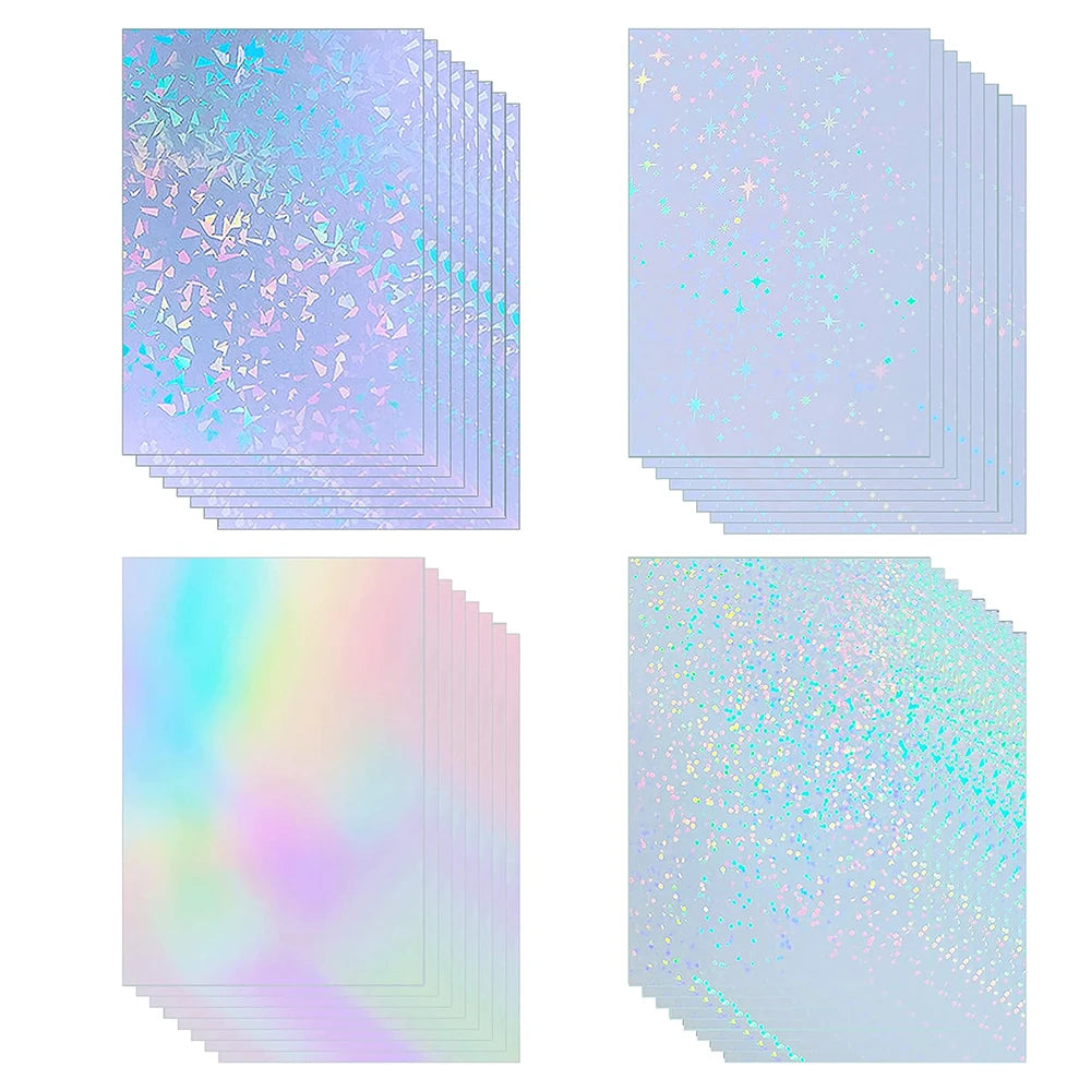 ESHANG 50 Sheets Waterproof Cold Laminating Film A6 4.1x5.8inch Self-adhesive paper film DIY Package Card Photo Laminating Film.