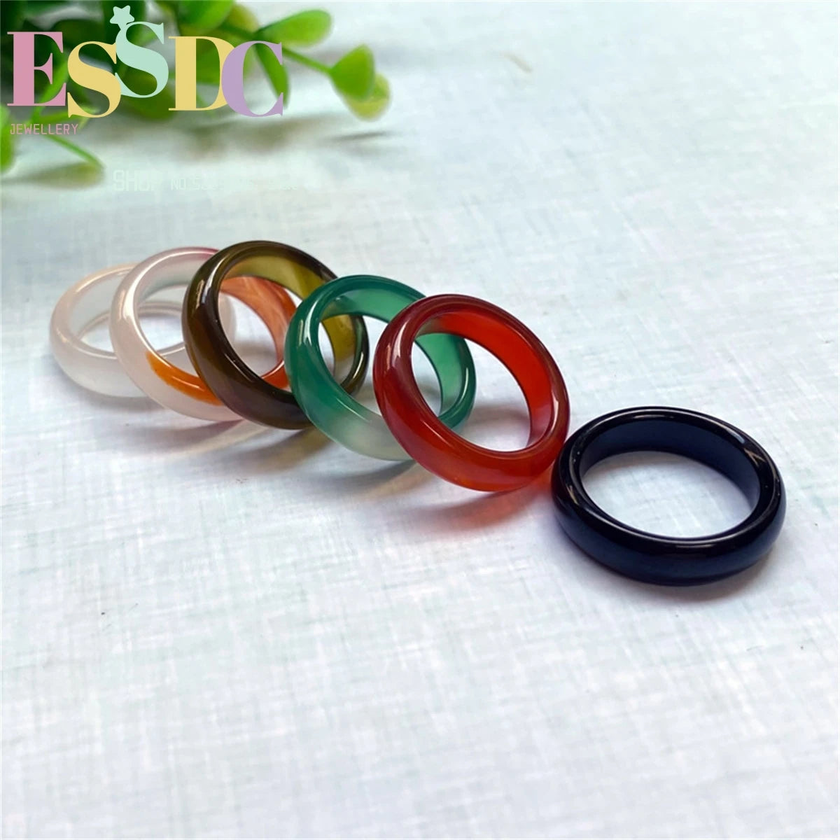 Hot Sale Natural stone rings jewelry a diversity of stones Six kinds of models Unisex Circle Natural Stone Finger Rings charms