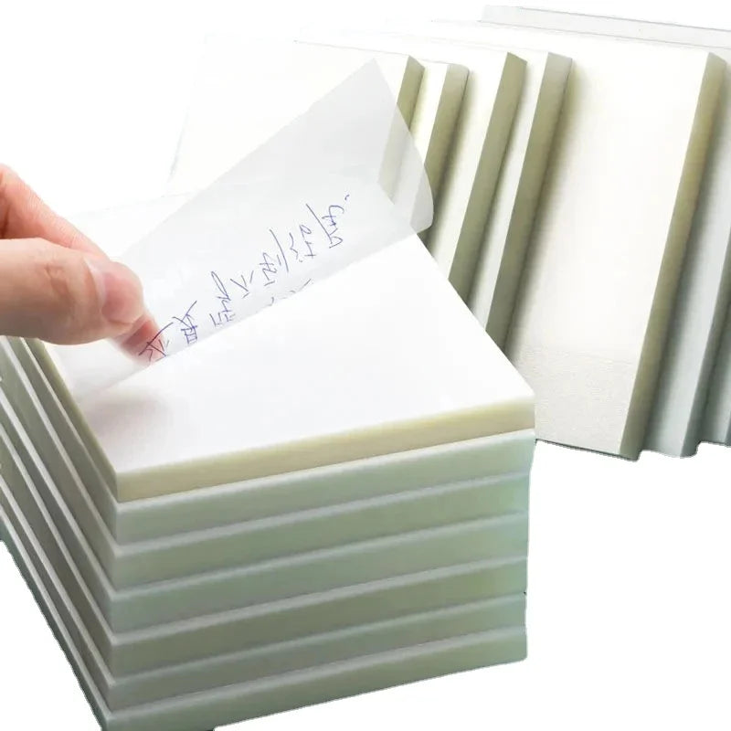 50Sheets/pcs Transparent Memo Pad Waterproof Sticky Note Pad Self-adhesive Notepad Stationery Memo Pad Marker Label