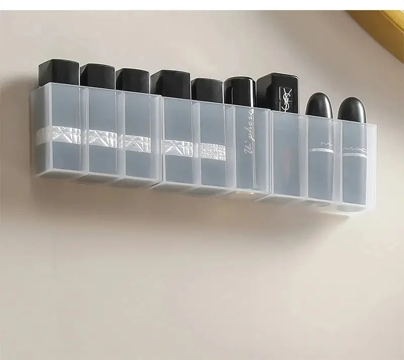 Wall Mounted 3Grids Organizer Cabinet Self-adhesive Small Objects Makeup Storage Box Eyebrow Pencil Lipstick Lip Glaze Holder