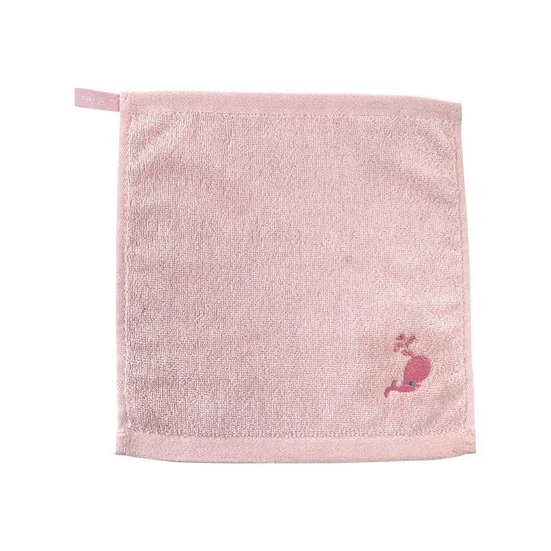 Children's Towel 30 * 30 Embroidered Pure Cotton Small Square Towel for Baby Kindergarten Face Washing Hand Wiping Burp Cloth