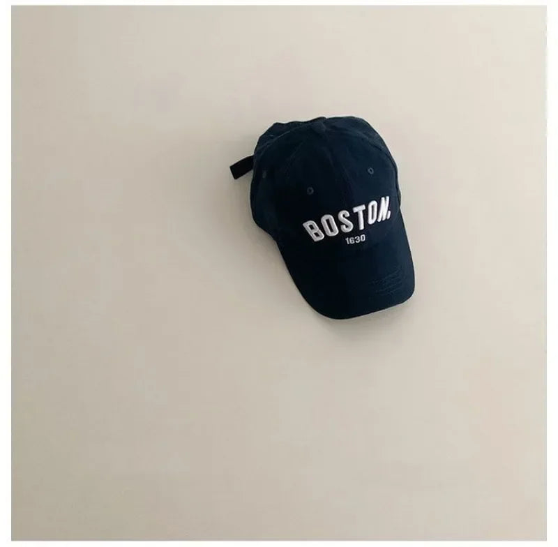 Solid Colors Letter Kids Baseball Cap Embroidery Children Girls Boys Sun Hat Spring Summer Outdoor Adjustable Visor Baby Cap