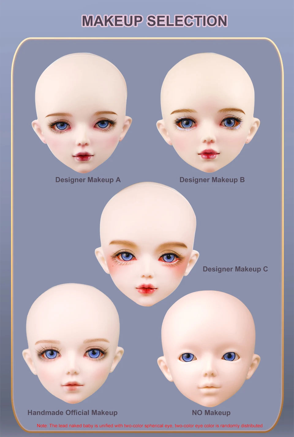 1/3 Bjd Makeup Doll Head 60CM Doll Designer makeup Two colored eyes Mechanical Joint Body DIY Doll Kids Girls Doll Toy Gift