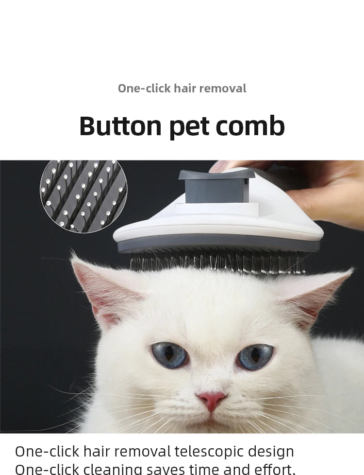 Pet Comb Cat Comb Dog Fluffy De-Fluffing Hair Needle Comb Self-Cleaning Needle Comb Pet Supplies